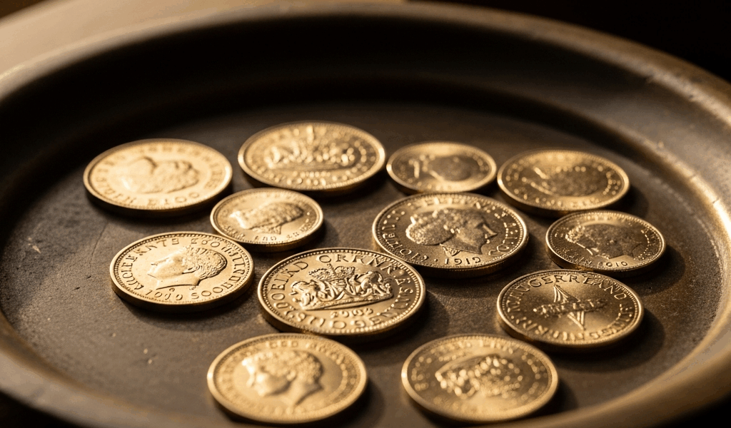 british gold sovereign and krugerrand coins displayed on ant 20260331 094114