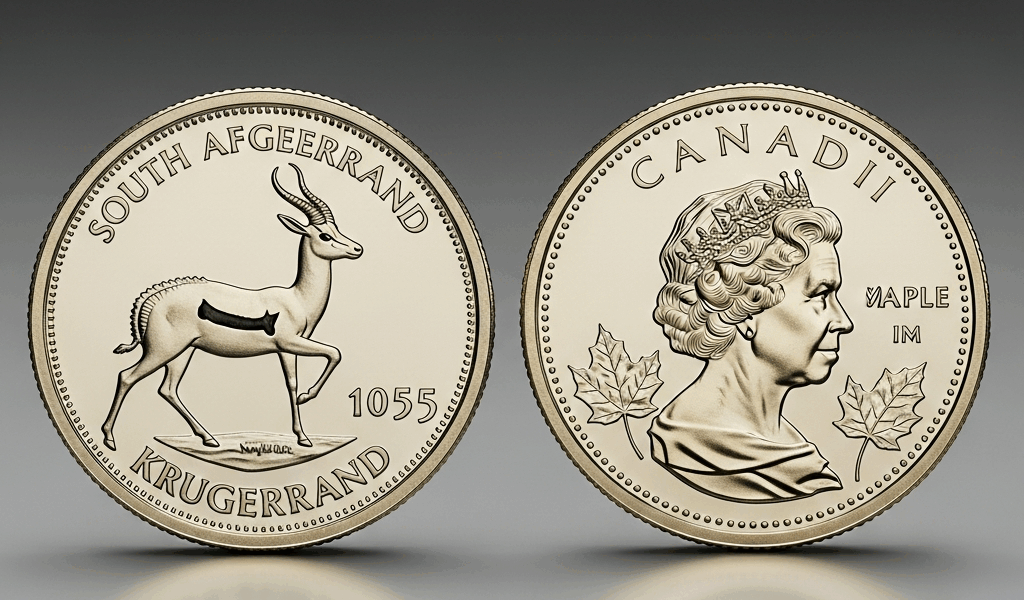 Professional photograph related to: South African Krugerrand vs Canadian Gold Maple Leaf — Which to 